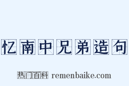 忆南中兄弟造句是什么意思的图片